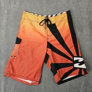 Billabong Andy Irons Men’s board shorts size 33 rising sun. A3